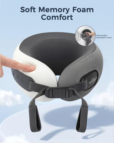 Heated Travel Neck Pillow with Vibrating for Airplane, Sleeping - Image 6