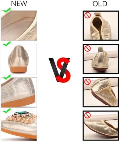KUNWFNIX Women Ballet Flats Rhinestone Wedding Ballerina Shoes Foldable Sparkly Comfort Slip on Flat Shoes - Image 6