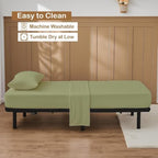 ARlinen Sheets for Cot Bunk Bed- 25" X 75" Cot Size Mattress Sheets-Fitted Cot Sheet Perfect for Narrow Twin/Cot Size/Rv Bunk/Guest Bed Replacement/Camping Cot Bed Sheet Set- 4 PCs (Sage) - Image 5