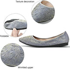 KUNWFNIX Women Ballet Flats Rhinestone Wedding Ballerina Shoes Foldable Sparkly Comfort Slip on Flat Shoes - Image 4