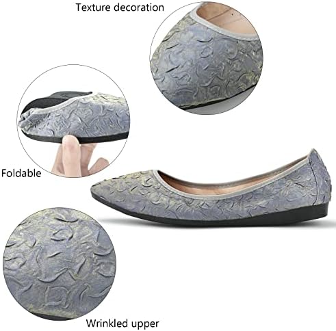 KUNWFNIX Women Ballet Flats Rhinestone Wedding Ballerina Shoes Foldable Sparkly Comfort Slip on Flat Shoes - Image 4