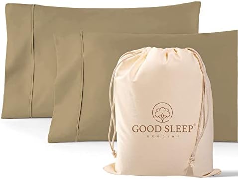 1000 TC Taupe King Pillowcases Set of 2 100% Egyptian Cotton Pillow Cases by GoodSleepBedding