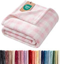 Pink Checkered Blanket Kids Size - Flannel Fleece Luxury Kids Blanket by CGKUnlimited