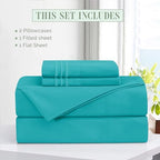 Elegant Comfort Luxury Soft 4-Piece 1500 Premium Hotel Quality Bed Sheet Set with Extra Deep Pockets 18-24 Inch, Wrinkle Free, Storage Pockets, Extra Deep Pocket 4PC Sheets, Twin XL, Teal - Image 3