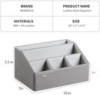 PU Leather Desk Organizer, Remote Control Holder (Grey) - Image 4