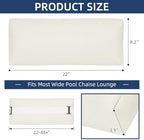Headrest Pillow for Pool Chaise Lounge, Pool Lounge Pillows Outdoor with Elastic Band for Recliner and Pool Patio Chairs, Head Neck Support Pillow (22x8.6x3.9,Beige) - Image 3