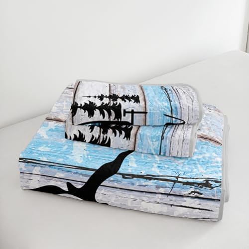 HOSIMA Travel Trailer Printed Happy Camper Twin Quilt with 2 Pillowcases. - Image 5