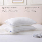 Cooling Pillow Covers for Curved Pillows – 2-Pack 28x20 Pearl White Moon-Shaped Zippered Pillowcases, 100% Rayon Derived from Bamboo, Ultra-Soft, Silky, Breathable, & Wrinkle‑Resistant - Image 4