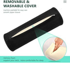 Gredecor Velvet Bolster Pillow Black Round Cylinder Neck Roll Pillow for Sleeping with Zipper Cervical Neck Roll Pillow Case for Cylindrical Pillow Decorative - Image 4