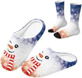 Jeiento Winter Fuzzy Slipper and Crew Socks for Women,Adult Slip-on Close Toe House Slipper,Flat Comfort home Slides by Jeiento