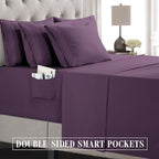 Elegant Comfort Luxury Soft 4-Piece 1500 Premium Hotel Quality Bed Sheet Set with Extra Deep Pockets 18-24 Inch, Wrinkle Free, Storage Pockets, Extra Deep Pocket 4PC Sheets, Twin XL, Purple - Image 5
