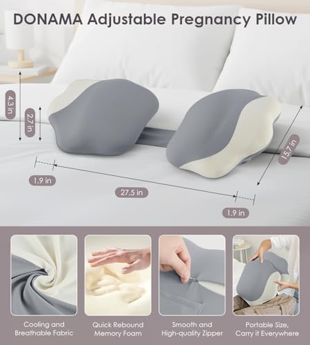 DONAMA Memory Foam Pregnancy Pillow for Sleeping, Cooling Maternity Pillow - Image 3