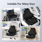 Coverado Memory Foam Car Seat Cushion and Lumbar Support Pillow for Car, Ergonomic Office Chair Cushion for Lower Back Pain Relief, Breathable & Non-Slip for Car, Home, and Office Use, Black - Image 5