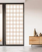 Window Privacy Film Frosted, Farmhouse Plaid Non-Adhesive Static Cling Window Tint, Cream Classic Buffalo Check Rustic Insulated Windows Frosted Films for Living Room, 35.4 x 78.7 Inches - Image 5