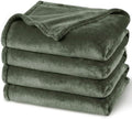 PHF Fleece Blanket Queen 90x90-300G Lightweight Airy Warmth, Olive Green by PHF
