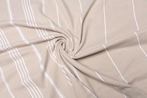 Turkish Beach Towel 100% Organic Cotton Extra Large Oversized (39 x 71 Inches) Quick Dry Sand Free Light Weight Prewashed for Bath Beach Gym Yoga Travel Towel Blanket (Medium Beige) - Image 2