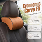 ROWPOZ Ergonomic Memory Foam Car Headrest Pillow, Universal Neck Pillow for Car (Brown) - Image 2