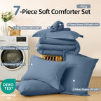 FUANNA King Comforter Set 7 Pieces, Luxury Bed in a Bag Soft Bedding Sets - Image 6