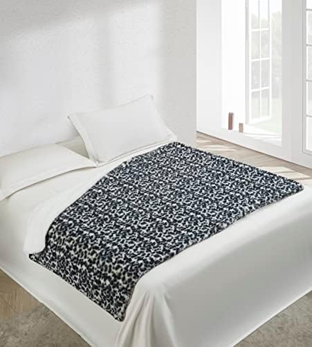Regal Comfort Faux Fur Sherpa Throw Blanket - 50" x 70" Soft & Plush, Warm & Fuzzy Oversized Twin Velvet Fleece Blanket for All Seasons in Snow Leopard by RegalComfort