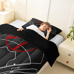 Baseball Field Print Comforter Set Twin Size,Boys Ball Sports Games Themed Quilt Set for Kids Boys Bedroom Collection,Red Baseball Bat Sporting Equipment Soft Bedding Set with 1 Pillowcase - Image 4