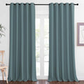 NICETOWN Blackout Greyish Blue Curtain & Drape 102 inches Long - Energy Saving Thermal Drape Grommet Sound Reducing Light Blocking Window Treatment for Bedroom (1 Panel, W66 x L102) by NICETOWN
