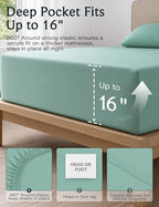 Cal King Size Sheets Set, Cooling & Soft Deep Pocket Bed Sheets, 4PC - Image 4