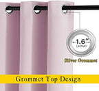 NICETOWN Blackout Pink Curtains for Girls Room - Thermal Insulated Solid Grommet Room Darkening Curtains/Panels/Drape for Bedroom (Lavender Pink=Baby Pink, 1 Pair, 52 by 84-Inch) - Image 2