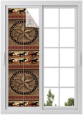 Window Privacy Film Frosted, Texas Star Rustic Reusable Static Cling Window Tints, Farmhouse Western Horse Wood Grain Heat Control Windows Films for Offices, Balcony, 29.5 x 118 Inches by Unknown