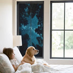 Window Privacy Film Frosted, Night Sky Static Cling Door Window Covering, Blue Natural Forest Trees Star River Scenery UV Blocking Windows Film for Office, Hotel, Bedroom, 29.5 x 78.7 Inches - Image 2