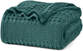 PHF Lightweight 100% Cotton Waffle Blanket for Bed, Twin XL, Teal by PHF