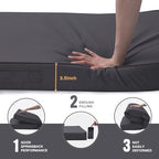 Outdoor Bench Cushion Waterproof with Memory Foam,Patio Bench Cushions for Outdoor/Indoor Furniture Porch Swing Cushion with Handle and Adjustable Strap,Dark Gray Grey,36x18 Inch - Image 4
