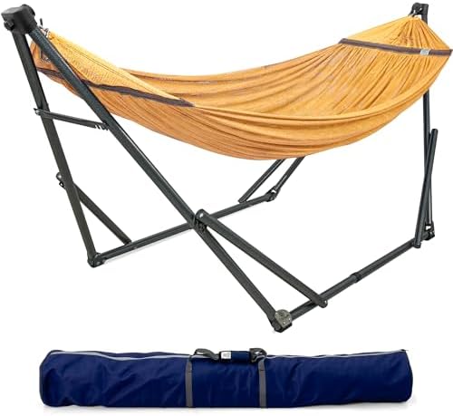 Tranquillo Portable Hammock with Stand Collapsible – Lounge, Net Yellow by Tranquillo