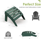 GREENVINES Adirondack Ottoman, HDPE Plastic, Forest - Image 3