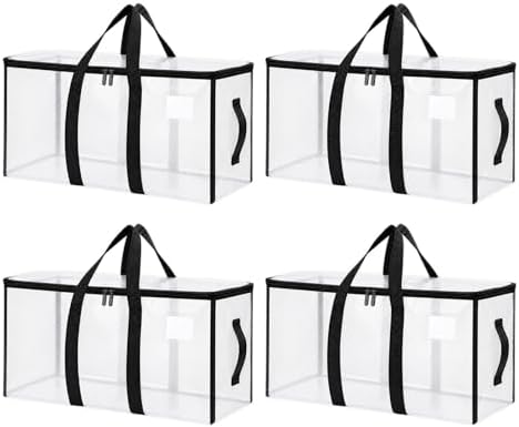 Songrey Extra Large Heavy Duty Moving Bags, 4 Pack, Clear by Unknown