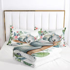 Nttopship Cartoon Kaola Comforter Set King Size for Adults 3Pcs,Sleeping Koala Bedding Set Soft Warm for All Season Room Decor with 1 Comforter and 2 Pillow Case - Image 4