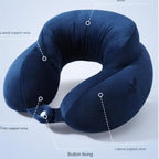 U Shaped Travel Neck Pillow, PP Cotton Portable Car Neck Pillow - Image 2