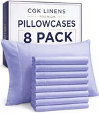 Standard Pillow Cases - 8 Pack Pillowcase Covers - 20" x 26" (Lavender) by CGKUnlimited
