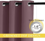 NICETOWN Wide Curtain 84 inch Length for Living Room, Grommet Thermal Insulated Blackout Room Divider Curtain Sound Proof Light Blocking for Patio/French Door (Dry Rose, 1 Panel, W80 x L84) - Image 2