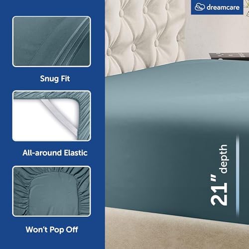 DREAMCARE King Size Sheets Set - 6 pcs Breathable Cooling Sheets King Size - Image 6