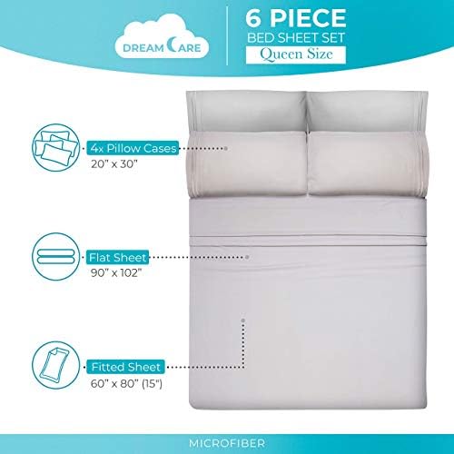 DREAMCARE Queen Sheets - 6 pcs Breathable Cooling Sheets Queen - up to 15" - Image 4