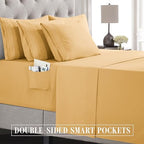 Elegant Comfort Luxury Soft 4-Piece 1500 Premium Hotel Quality Bed Sheet Set with Extra Deep Pockets 18-24 Inch, Wrinkle Free, Storage Pockets, Extra Deep Pocket 4PC Sheets, Twin XL, Gold - Image 5