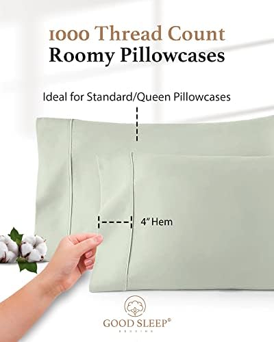 1000 TC Standard Pillowcases Set of 2 100% Egyptian Cotton Pillow Cases - Image 4