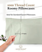 1000 TC Standard Pillowcases Set of 4 100% Egyptian Cotton Pillow Cases - Image 3