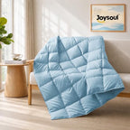 Joysoul Down Throw Blankets, Lightweight Feather Down Throw for Indoor and Outdoor Duvet Insert, Camping, Travel, Couch, Soft Throw Medium Warm, Blue (50" x 70") by Joysoul