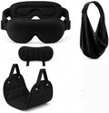 4-in-1 Airplane Sleep Support System with Travel Pillow, Eye Mask, Head Support Strap & Foot Rest Hammock Adjustable Neck Support Pillow Portable Sleeping Accessories for Long Flights Car Train by TFFUAM
