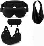 4-in-1 Airplane Sleep Support System with Travel Pillow, Eye Mask, Head Support Strap & Foot Rest Hammock Adjustable Neck Support Pillow Portable Sleeping Accessories for Long Flights Car Train by TFFUAM