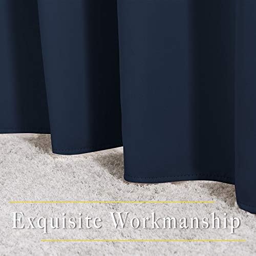 NICETOWN Blackout Curtain Panels 90 - Window Treatment Energy Saving Thermal Insulated Solid Grommet Blackout Drapes for Living Room (Navy, 1 Pair, 46 by 90-Inch) - Image 6