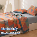 100% Cotton Muslin Blanket Jacquard Bohomian Mandala Triangle Quilt, Soft Bed Cover 3 Layers Reversible Bedspread Coverlet Breathable Lightweight Bedding King(98"x94"), No Pillow Sham - Image 2
