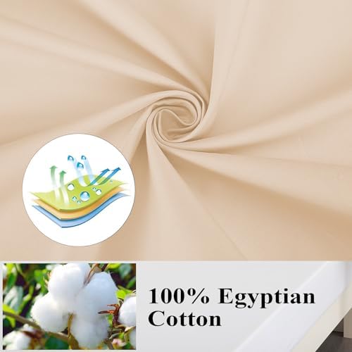 100% Egyptian Cotton King Size Pillow Protectors with Zipper Set of 4 - Image 3