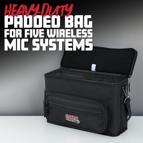 Gator Cases Padded Microphone Carry Bag, Holds (5) Wireless Microphone Systems, (GM-5W) - Image 2
